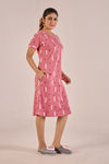 Sweet Moon Knit Cotton Mid Length Nightdress - Sunset Coral — thumbnail 3